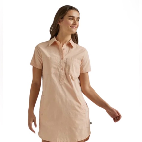 WRANGLER WOMEN'S ATG light peach coral‎ BOXY FIT ADVENTURE DRESS size small new - Picture 7 of 8